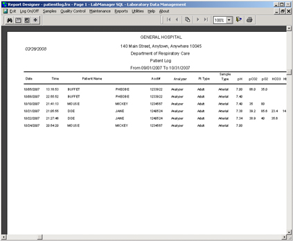 Blood Gas Data Management Software